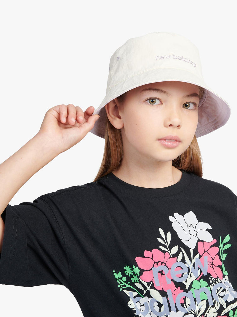 New Balance kids reversible bucket hat bright lavender (British brand)