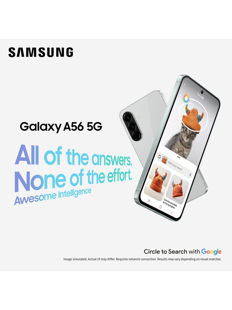 Samsung Galaxy A56 5G smartphone 256GB 6.7-inch display, imported from the UK