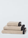 John Lewis cotton bath towels with black border, UK version