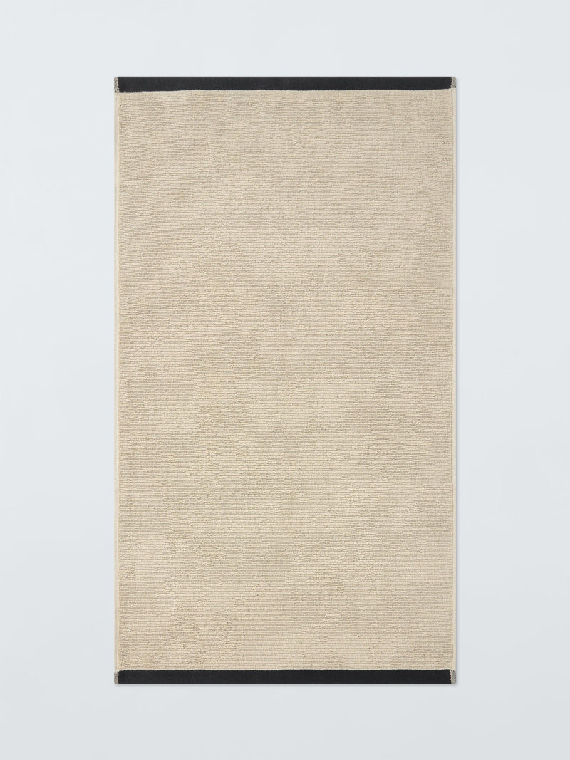 John Lewis cotton bath towels with black border, UK version