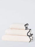 John Lewis scallop edge towel cream black bath sheet - British product