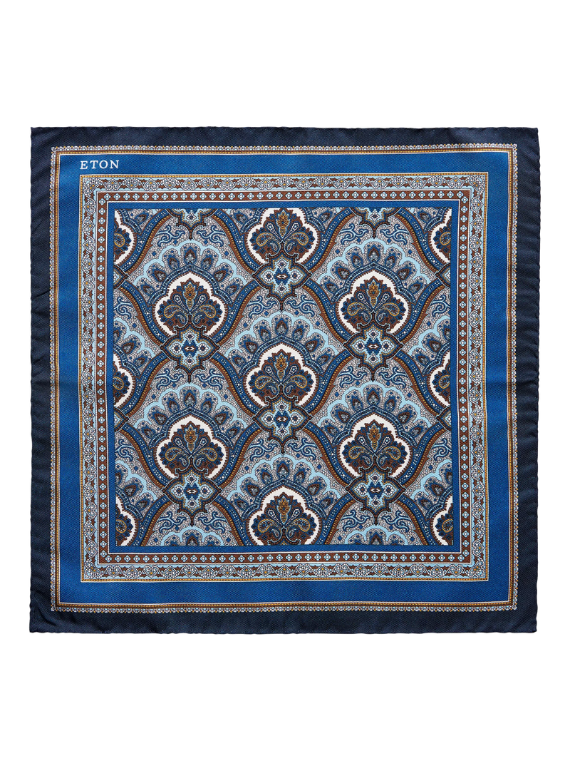 Eton silk paisley pocket square (British brand)