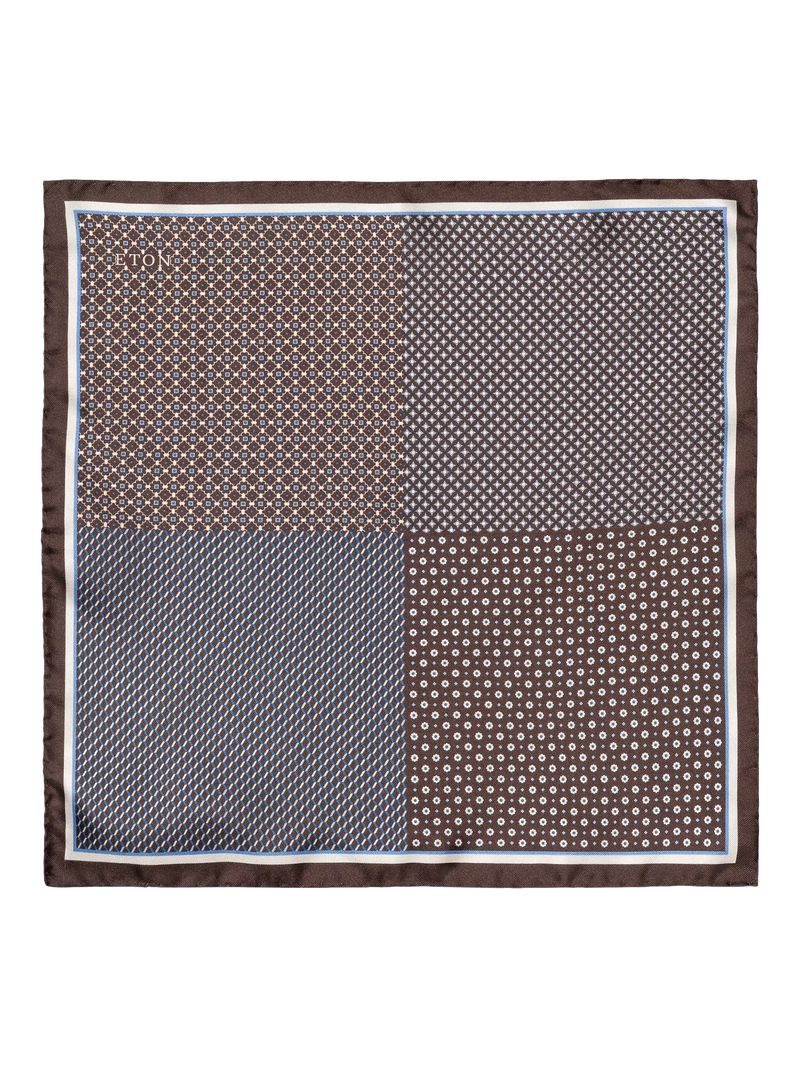 Eton Silk Check Pocket Square