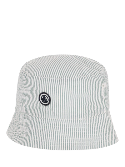 John Lewis Petit Bateau Kids' Cotton Stripe Sun Hat Marshmallow/Brut- Buy online at McGrocer