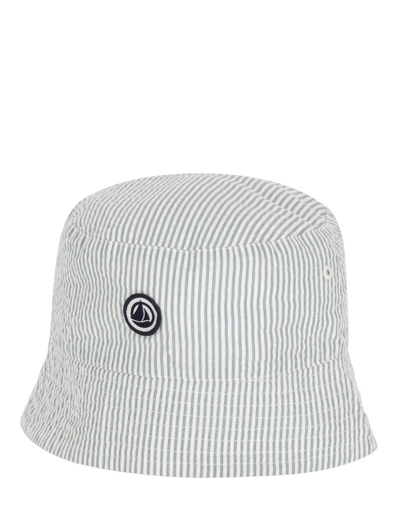 Petit Bateau kids cotton stripe sun hat marshmallow brut, UK version