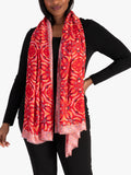 chesca Floral Mosaic scarf red 90x180cm (British brand)
