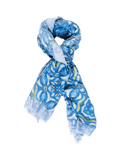 chesca floral mosaic scarf in blue - British product