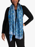 chesca floral mosaic scarf in blue - British product
