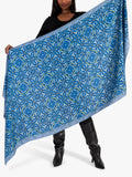 chesca floral mosaic scarf in blue - British product