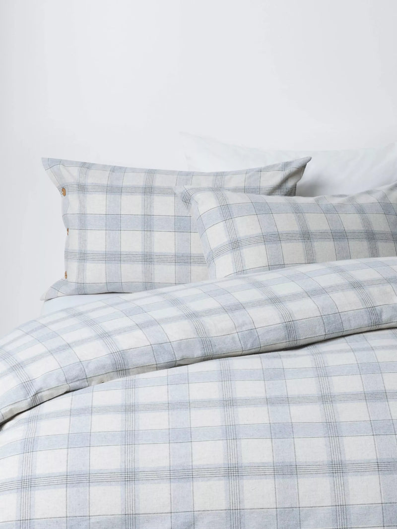 John Lewis brushed cotton check bedding double size, imported from the UK