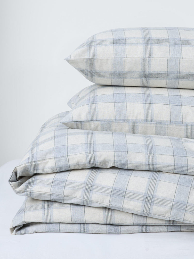John Lewis brushed cotton check bedding double size, imported from the UK