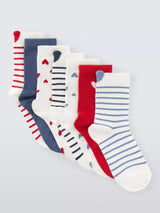 John Lewis John Lewis Kids' Heart Ankle Socks, Pack of 7, White- Buy online at McGrocer