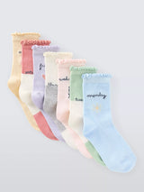 John Lewis John Lewis Kids' Days of the Week Ankle Socks Pack of 7, Multi- Buy online at McGrocer