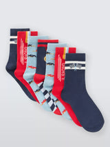 John Lewis John Lewis Kids Racing Car Ankle Socks Pack of 7 Blue- Buy online at McGrocer