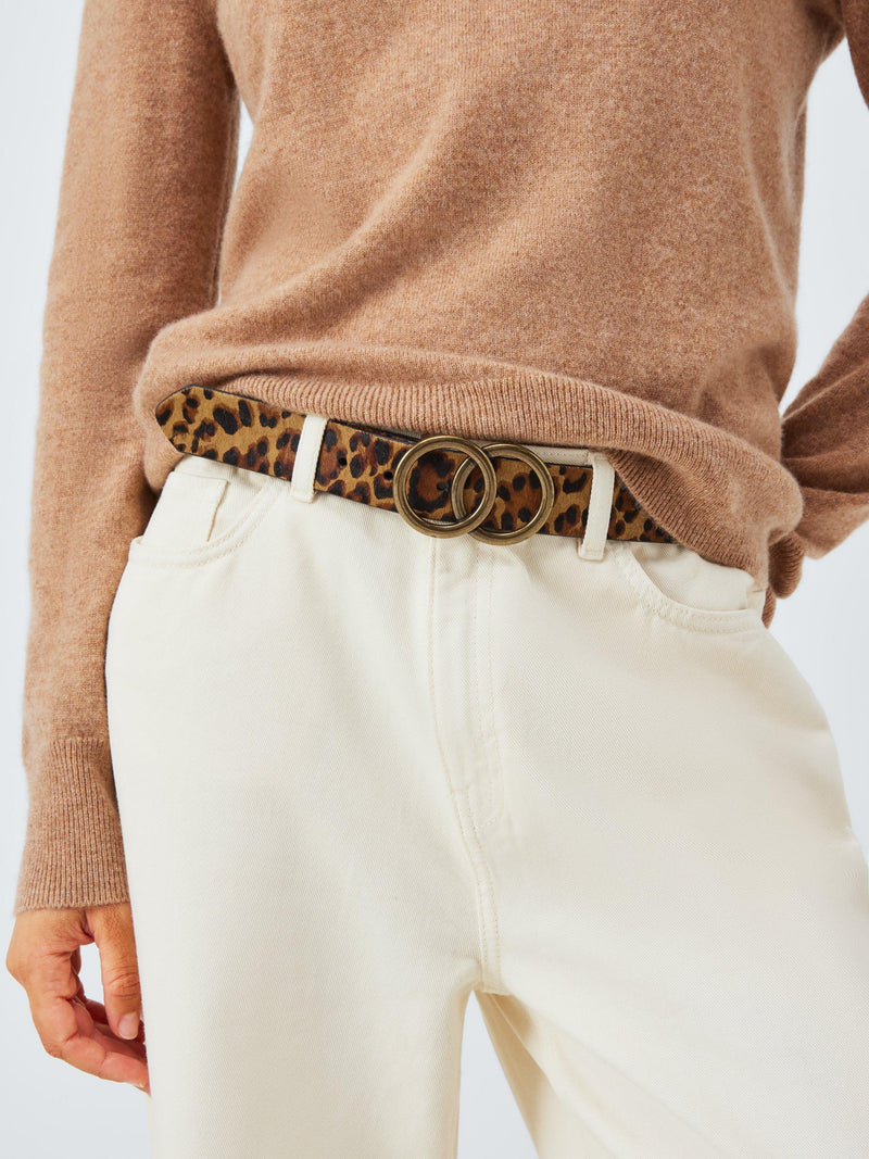 John Lewis leopard-print leather belt (British brand)