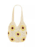 Yumi crochet tote bag sunflower floral design, imported from the UK