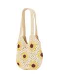 Yumi crochet tote bag sunflower floral design, imported from the UK