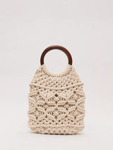 John Lewis Phase Eight Macrame Bucket Bag, White- Buy online at McGrocer