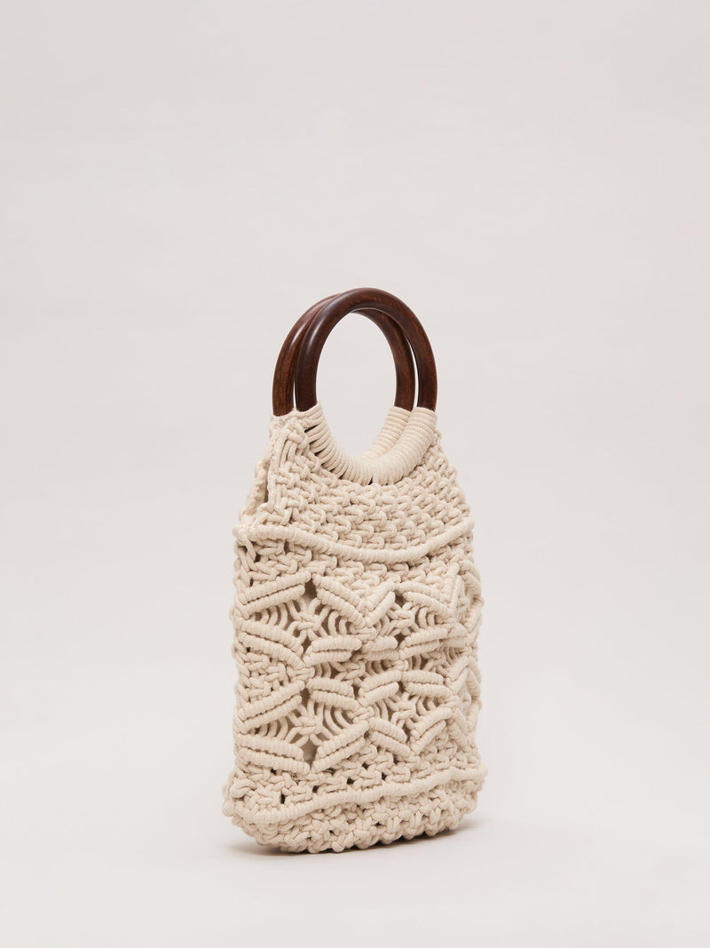 Phase Eight white macrame bucket bag, UK version