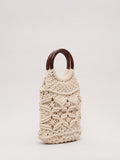 Phase Eight white macrame bucket bag, UK version