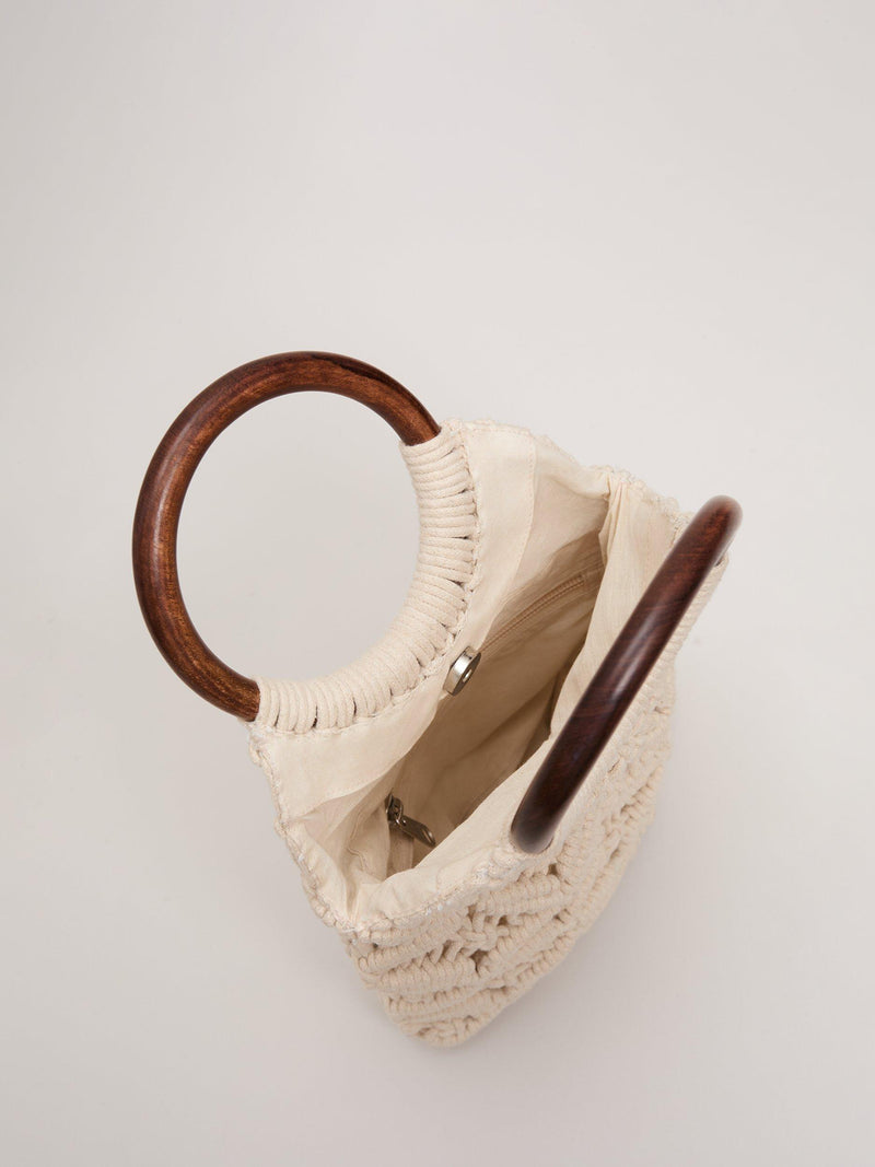 Phase Eight white macrame bucket bag, UK version