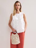 Phase Eight white macrame bucket bag, UK version