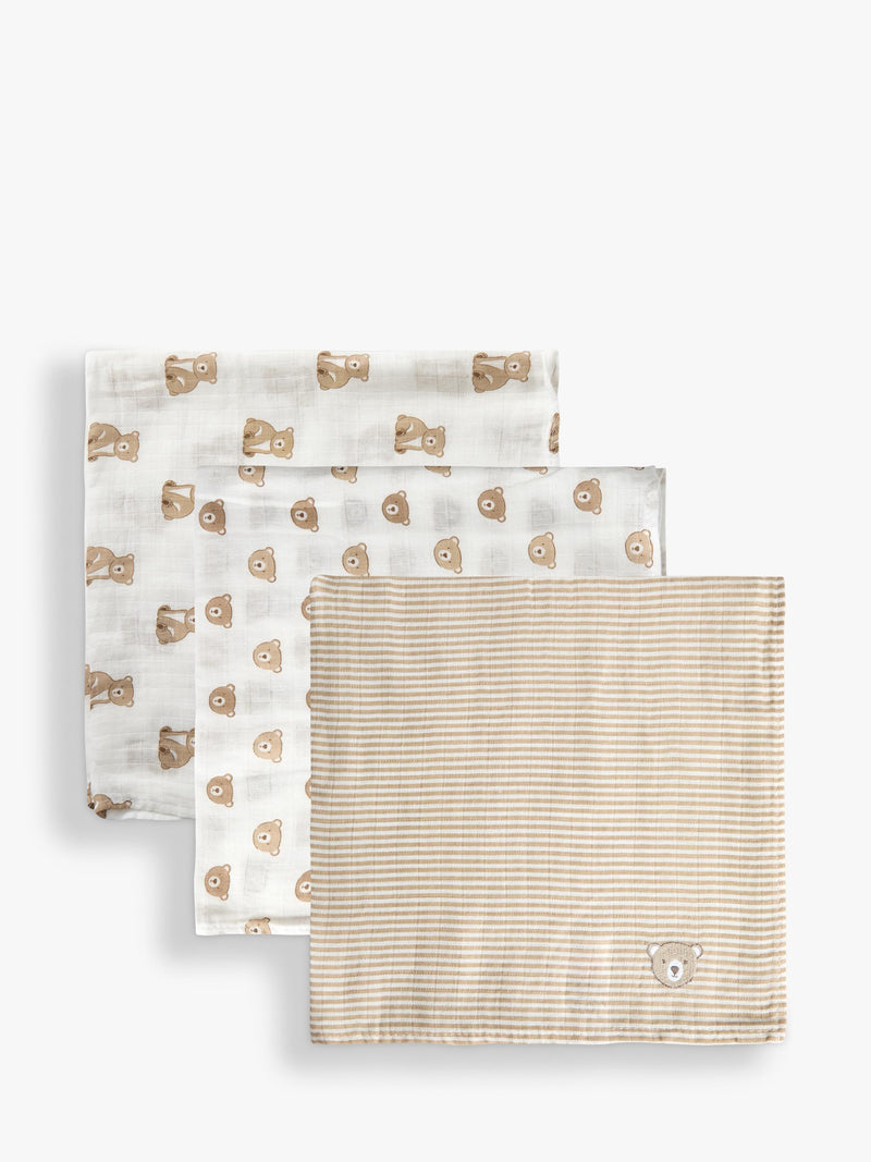 Soft Absorbent Muslin Cloths for Babies Pack of 5 Natural