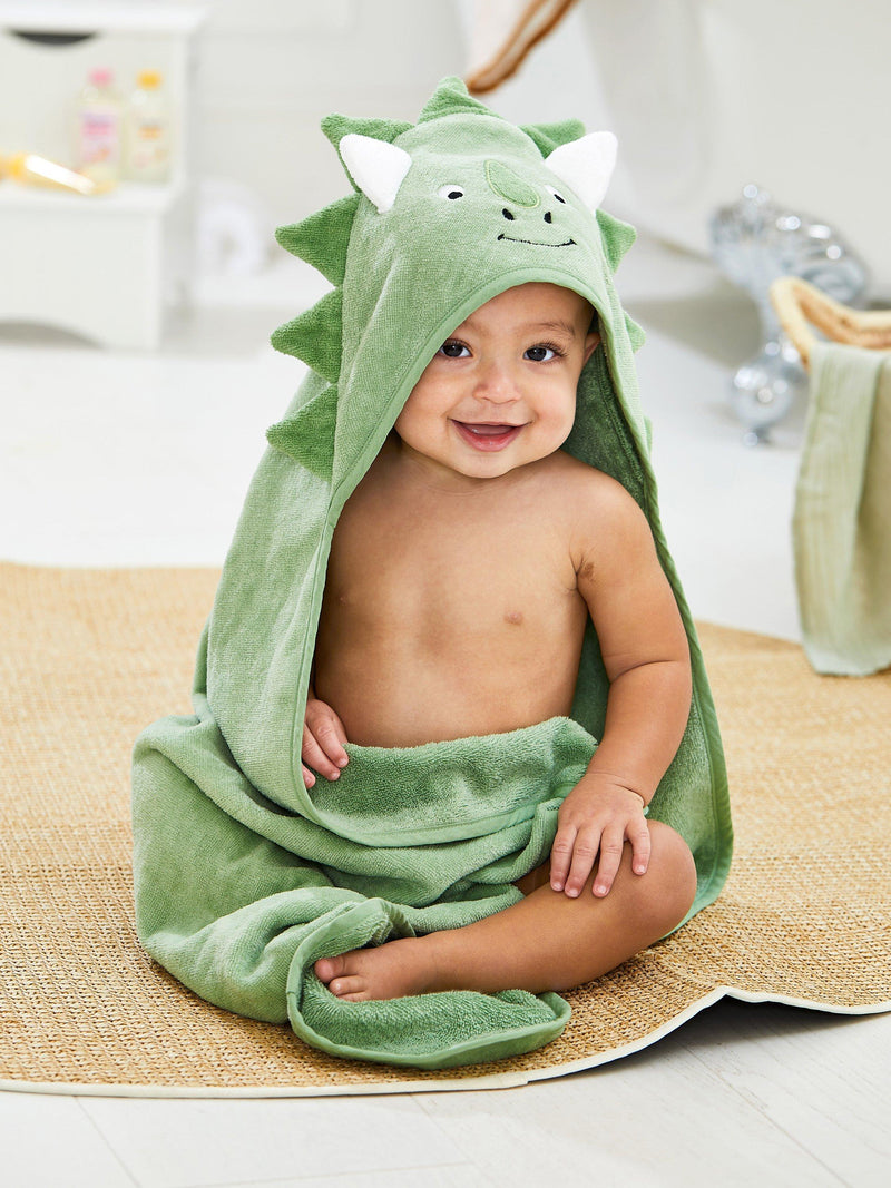 JoJo Maman Bébé dino hooded towel green mid - British product