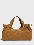 Gerard Darel Chiara suede shoulder bag in wheat, UK version