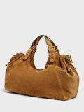 Gerard Darel Chiara suede shoulder bag in wheat, UK version