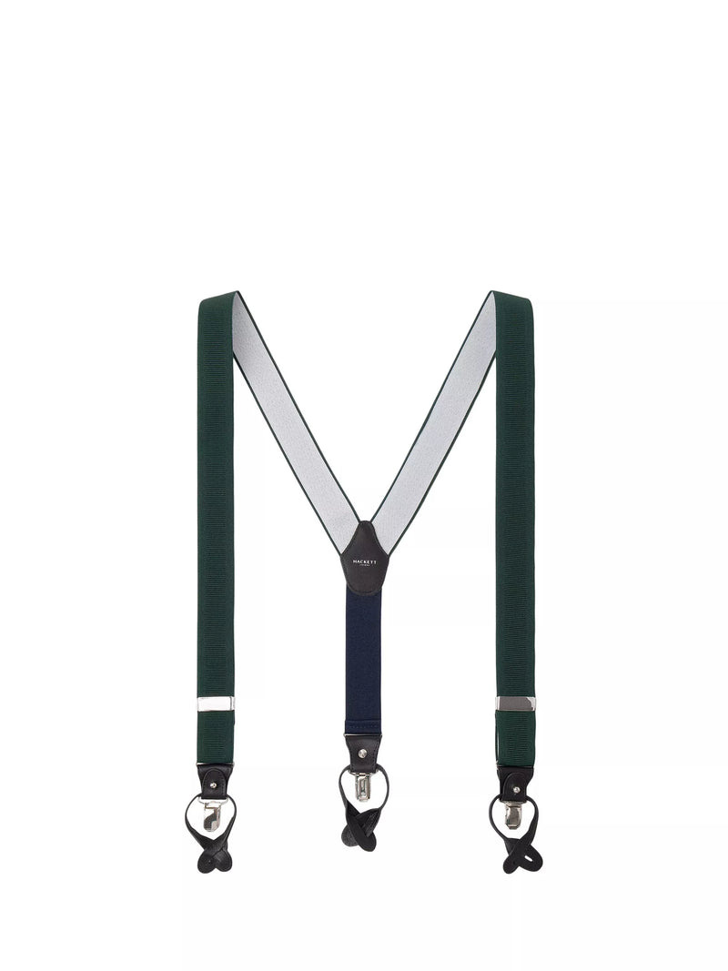 Hackett London leather trim braces green (British brand)