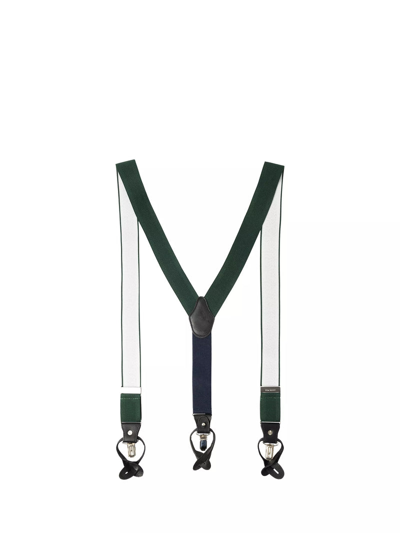 Hackett London leather trim braces green (British brand)