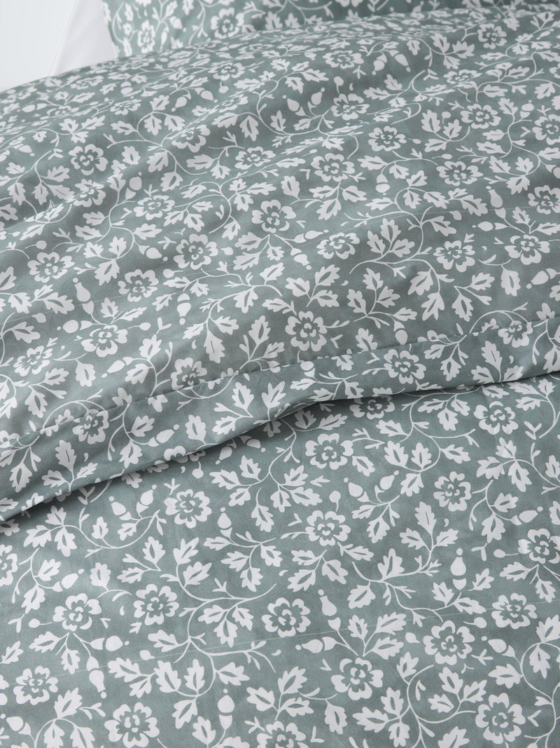 John Lewis Marlow cotton duvet cover set sage double, UK version
