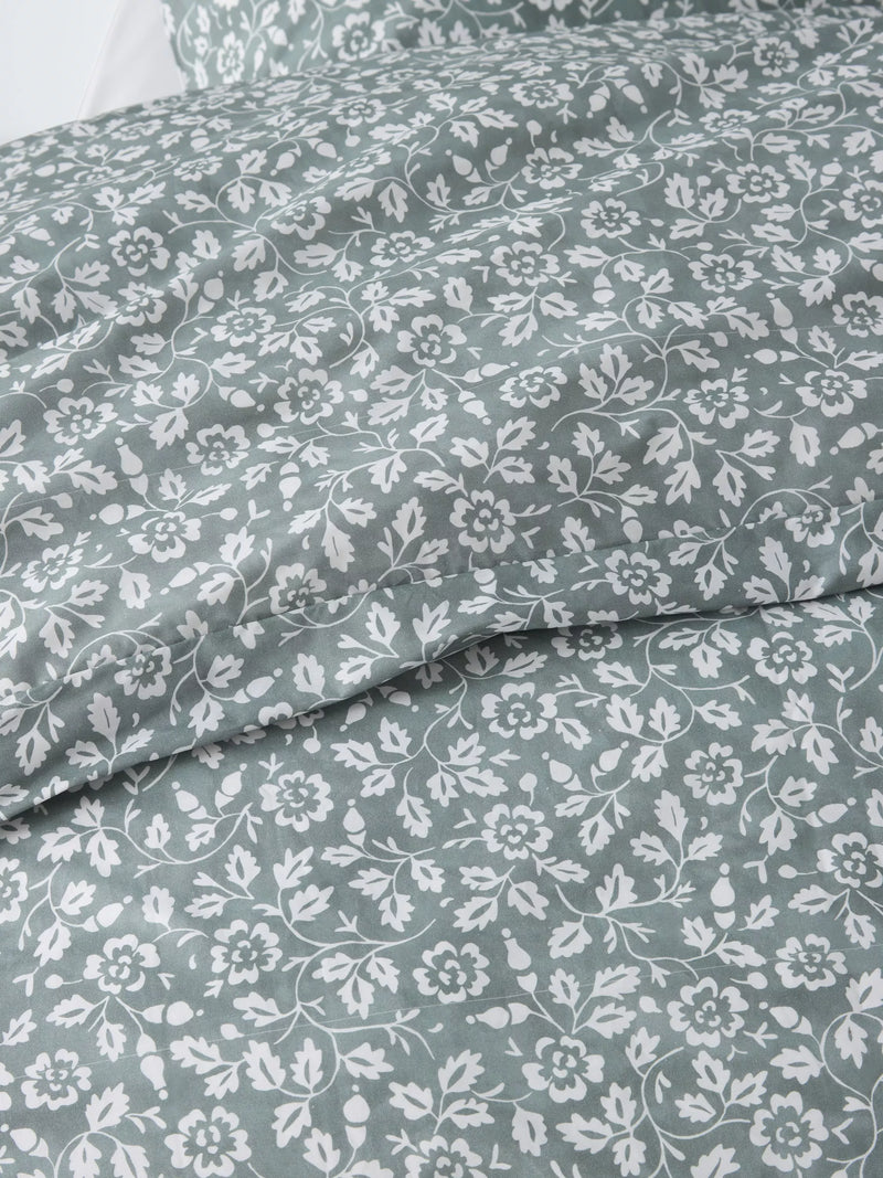 John Lewis Marlow cotton duvet cover set sage double, UK version