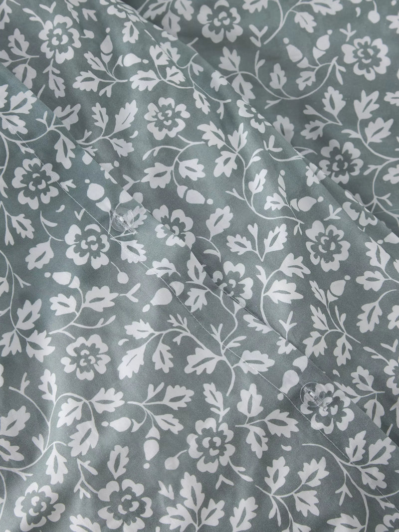 John Lewis Marlow cotton duvet cover set sage double, UK version