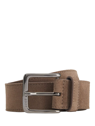 John Lewis BOSS Ronnie Suede Belt - Light Brown- Buy online at McGrocer