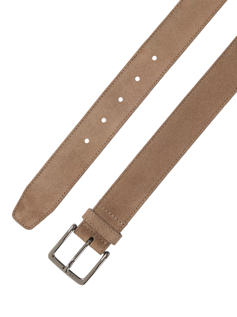BOSS Ronnie suede belt in light brown, UK version