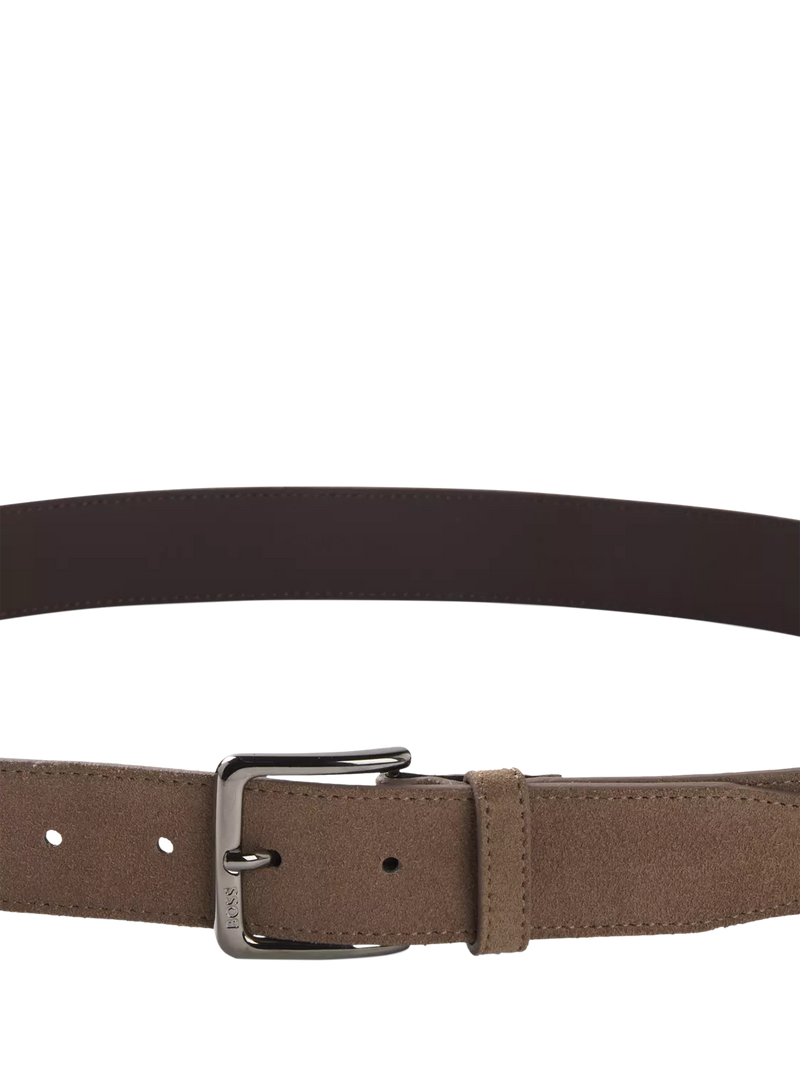 BOSS Ronnie suede belt in light brown, UK version