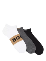 John Lewis HUGO BOSS BOSS Cotton Blend Ankle Trainer Socks, Pack of 3- Buy online at McGrocer