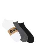 HUGO BOSS cotton blend ankle socks pack of 3, UK version