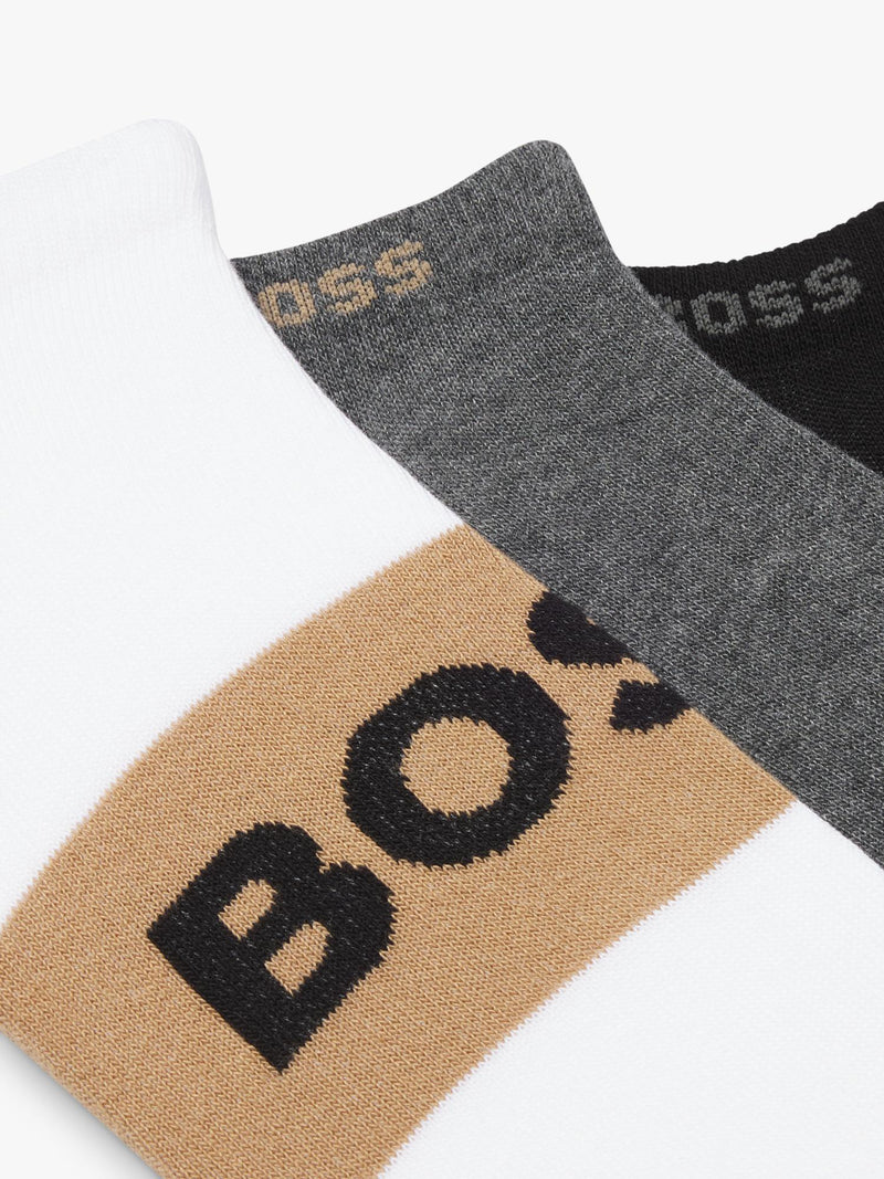 HUGO BOSS cotton blend ankle socks pack of 3, UK version