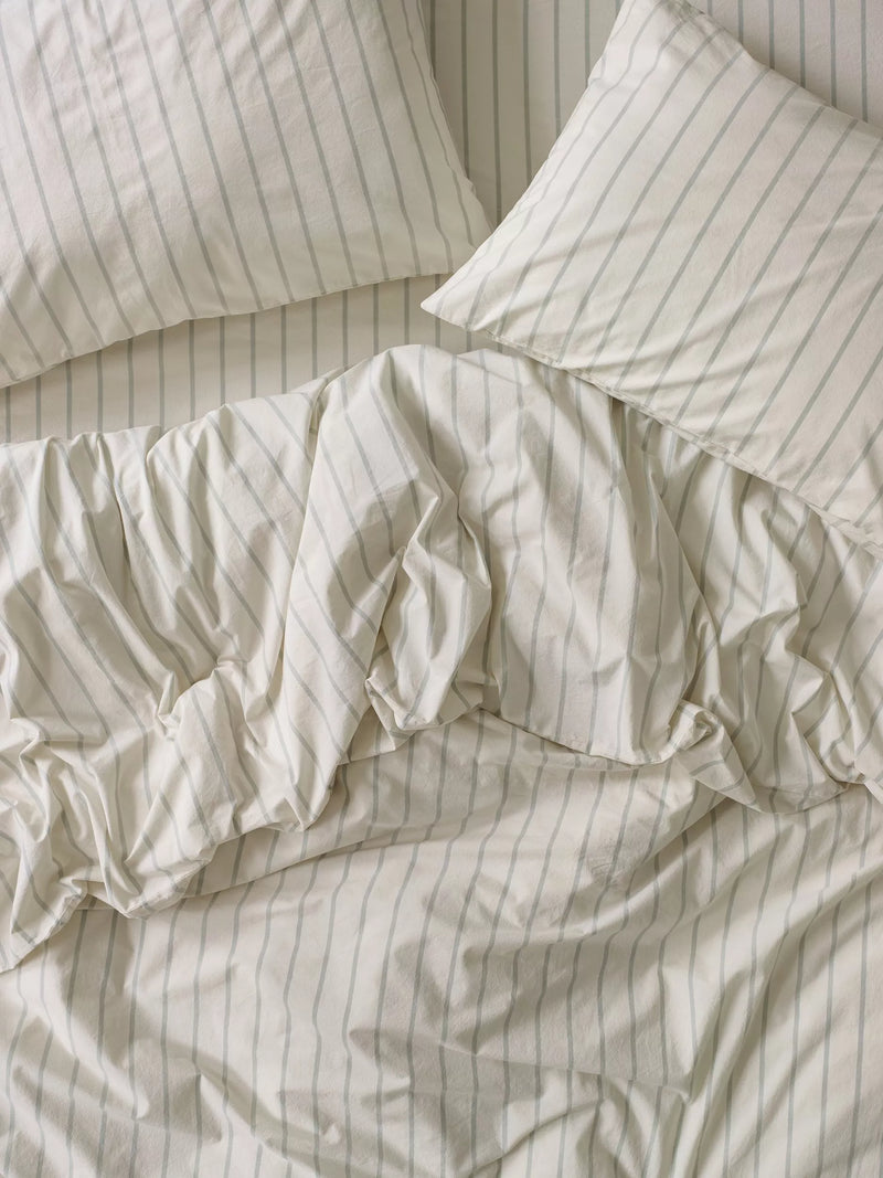 Piglet in Bed Slumber Stripe Washed Cotton Single Duvet Cover