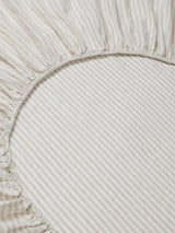 John Lewis Piglet in Bed Oatmeal Stripe Linen Fitted Sheet Super King- Buy online at McGrocer