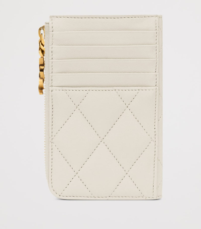 Saint Laurent Matelassé zip-up card holder - British product