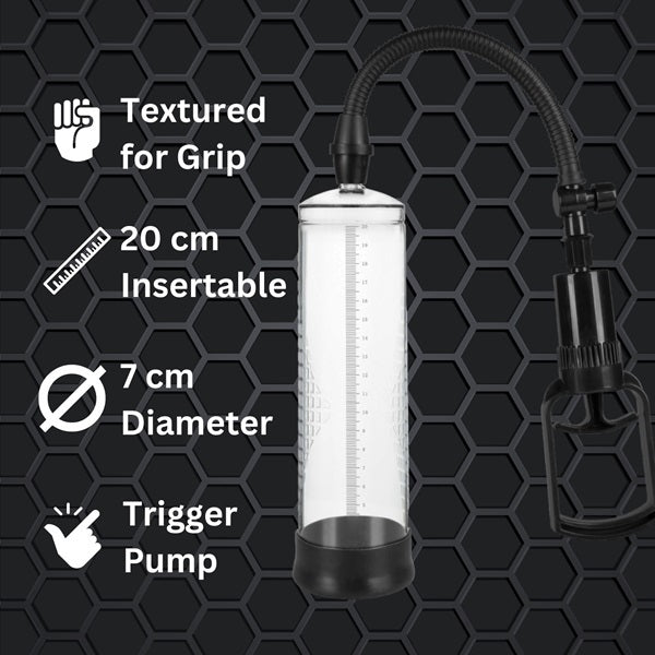 Rev-Pump Trigger penis pump 8.5 inches, UK version
