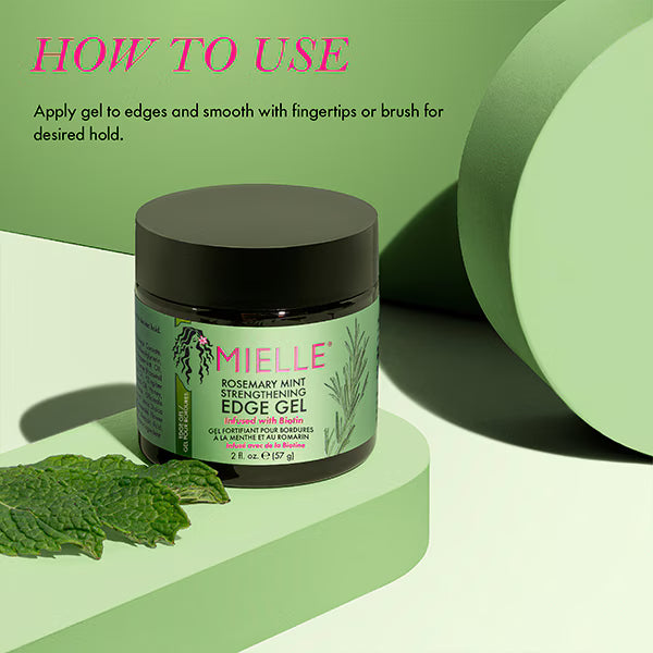 Mielle Rosemary Mint strengthening edge gel 57g, imported from the UK