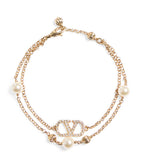 Valentino Garavani VLogo bracelet faux pearls Swarovski crystals, imported from the UK