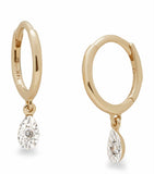 Monica Vinader yellow gold diamond huggie earrings, UK version