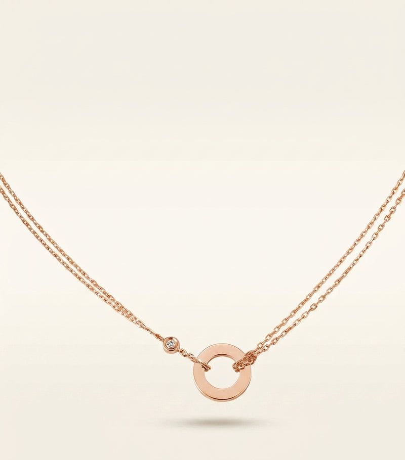 Cartier rose gold diamond LOVE necklace 39.2cm (British brand)