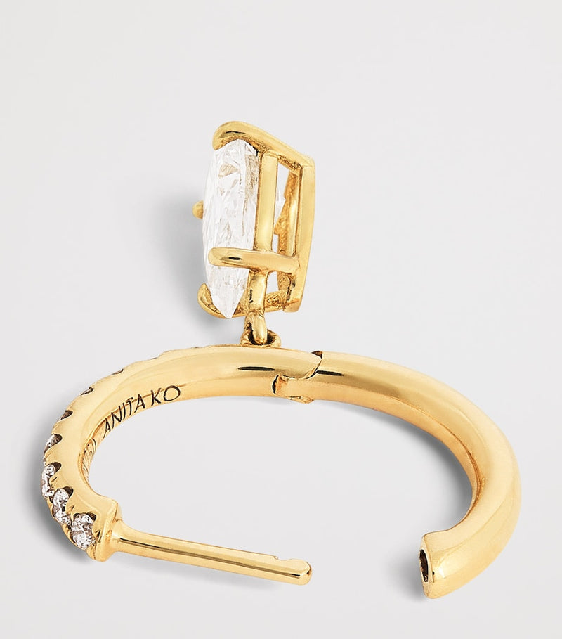 Anita Ko gold diamond huggie earrings, imported from the UK